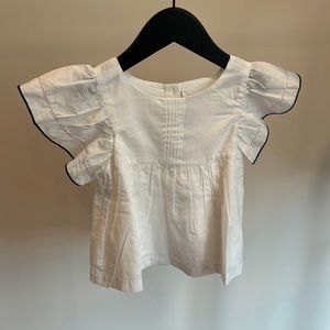 Janie and Jack White Ruffle Sleeve Blouse
